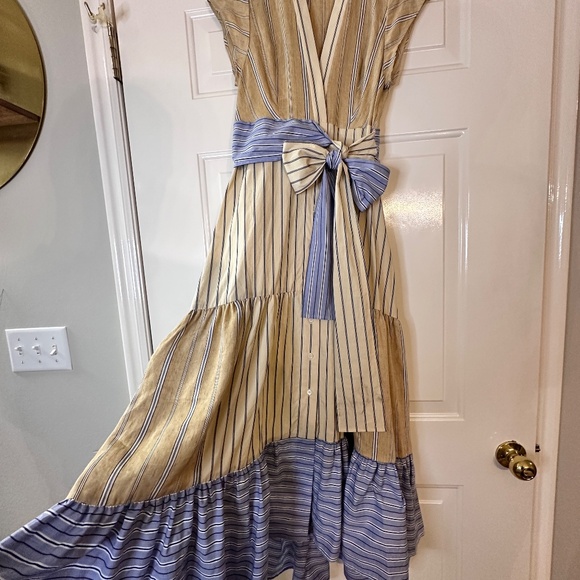 Sandro Long Sleeveless Asymmetric dress w stripes. EU-34 (US-S or size 2) - Picture 13 of 16